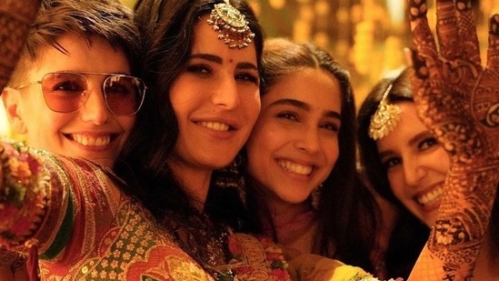 Katrina Kaif with Isabelle Kaif and Sharvari Wagh at her mehendi ceremony. Katrina Kaif with Isabelle Kaif and Sharvari Wagh at her mehendi ceremony.