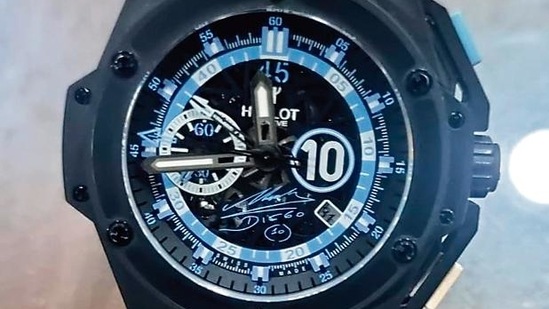 Late football legend Diego Maradona’s stolen Hublot.(HT_PHOTO) Late football legend Diego Maradona’s stolen Hublot.(HT_PHOTO)