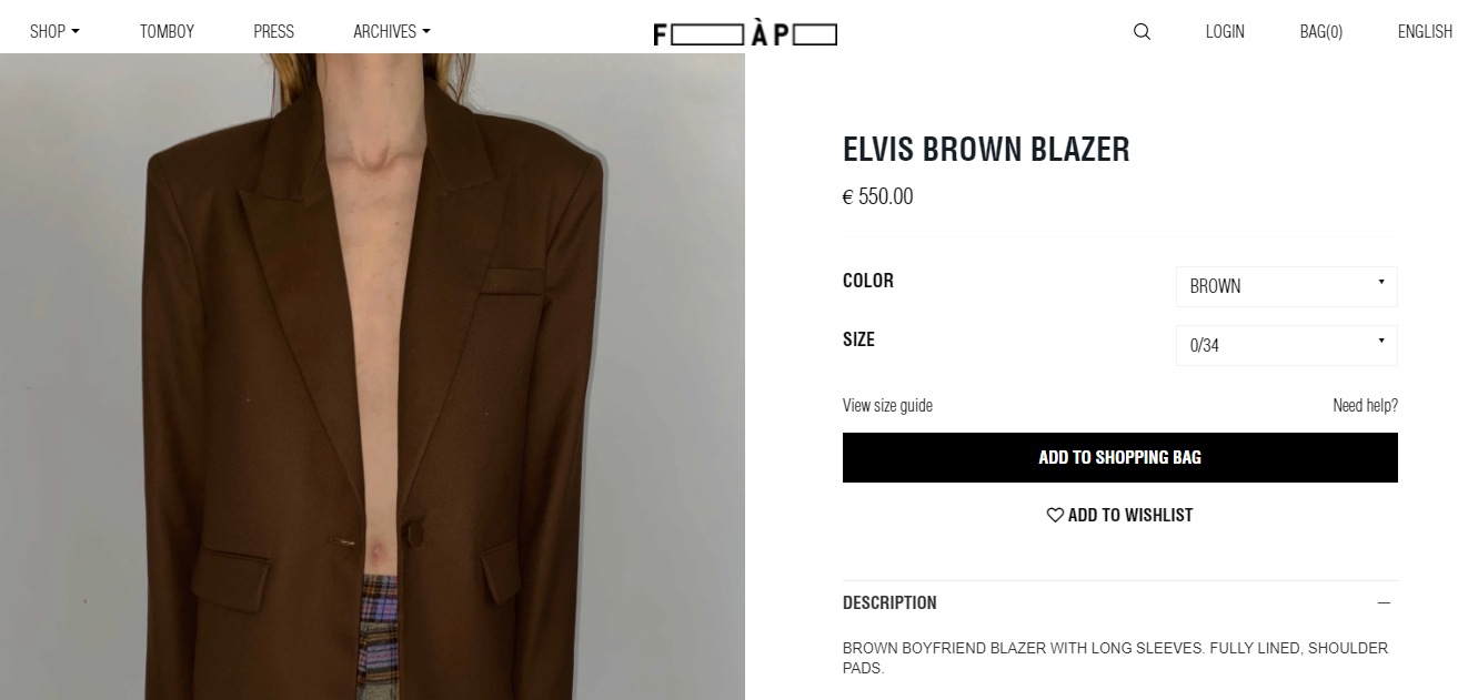 Esha Gupta's brown blazer from Filles à Papa (fillesapapa.com)