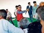 Bajrang Dal leader Shailendra Ojha shot dead former sarpanch Devilal Meena on Sunday. Special Arrangement(Special Arrangement) Bajrang Dal leader Shailendra Ojha shot dead former sarpanch Devilal Meena on Sunday. Special Arrangement(Special Arrangement)