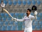 India's Shreyas Iyer celebrates his maiden Test century(ANI) India's Shreyas Iyer celebrates his maiden Test century(ANI)