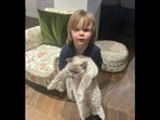 The photos show Oscar Ramsay, Gordon Ramsay's son, taking their cat on a ‘walk.’ (instagram/@gordongram)