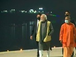 Prime Minister Narendra Modi with Uttar Pradesh chief minister Yogi Adityanath.(ANI) Prime Minister Narendra Modi with Uttar Pradesh chief minister Yogi Adityanath.(ANI)