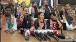 Sheela Phool Singh and Prem Pal Chauhan joining the Bharatiya Janata Party on Monday. (HT Photo) Sheela Phool Singh and Prem Pal Chauhan joining the Bharatiya Janata Party on Monday. (HT Photo)