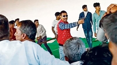 Bajrang Dal leader Shailendra Ojha shot dead former sarpanch Devilal Meena on Sunday. Special Arrangement (Special Arrangement) Bajrang Dal leader Shailendra Ojha shot dead former sarpanch Devilal Meena on Sunday. Special Arrangement (Special Arrangement)