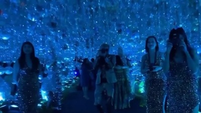 Ankita Lokhande and Vicky Jain decorated the venue with blue lights. (Instagram)