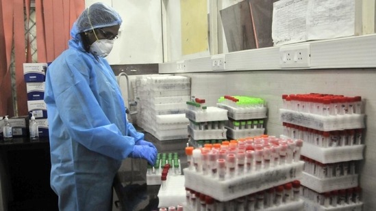 Samples being examined at the Genome Sequencing Lab and RT-PCR laboratory at Directorate of Medical and Rural Health Services campus amid fear of the Omicron variant, in Chennai on November 29. (ANI) Samples being examined at the Genome Sequencing Lab and RT-PCR laboratory at Directorate of Medical and Rural Health Services campus amid fear of the Omicron variant, in Chennai on November 29. (ANI)