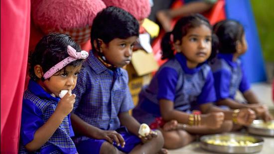 Govind Singh Thakur said mid-day meal scheme is a Centre- sponsored scheme that has been implemented in the ratio of 90:10. Ninety percent of the expenditure is borne by the Government of India and 10% by Himachal government. (PTI File Photo) Govind Singh Thakur said mid-day meal scheme is a Centre- sponsored scheme that has been implemented in the ratio of 90:10. Ninety percent of the expenditure is borne by the Government of India and 10% by Himachal government. (PTI File Photo)