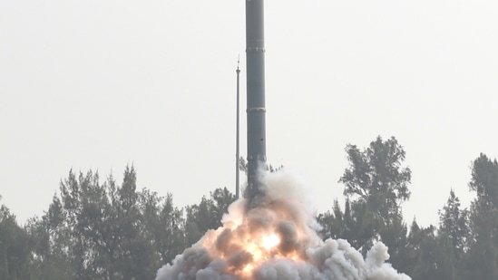 The long-range Supersonic Missile Assisted Torpedo (SMART) being test-fired off Odisha coast on Monday.