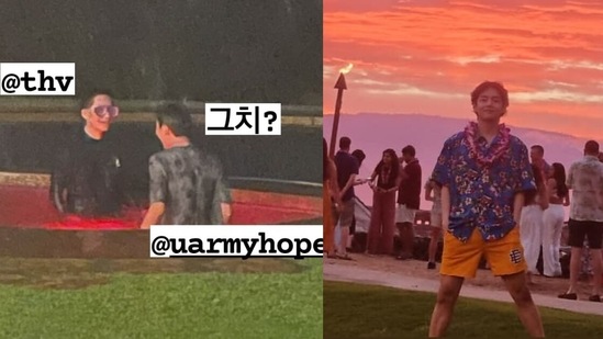 BTS members J-Hope and V shared pics from their trip to Hawaii.&nbsp;