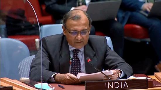 TS Tirumurti, Indian permanent representative to the UN, in a statement explained India’s opposition to the draft. (ANI)
