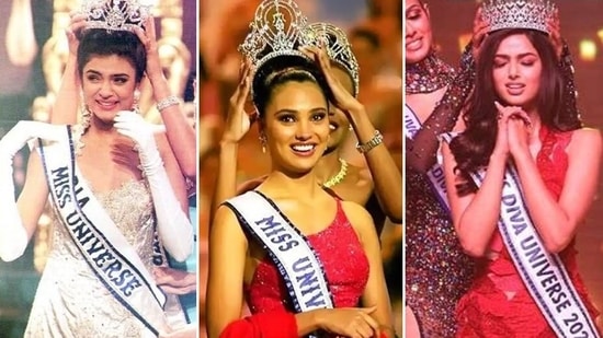 Chandigarh's Harnaaz Sandhu brought back the Miss Universe crown to India after 21 years on Monday, December 13, 2021. She has become the third Indian woman to win the coveted title. Before her, Lara Dutta was adjudged Miss Universe in 2000 when India registered a hattrick in winning international beauty pageants including Miss World and Miss Asia Pacific International. We bring to you the crowning moments of all three Indian Miss Universe winners.(Twitter)