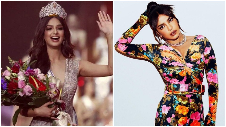 Priyanka Chopra congratulates Miss Universe 2021 Harnaaz Sandhu on her historic win Priyanka Chopra congratulates Miss Universe 2021 Harnaaz Sandhu on her historic win