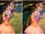Nora Fatehi leaves no stone unturned in treating her fans with mesmerising photos of herself in different fits. This time, the actor/dancer decided to ditch her fancy designer wears and slip into a mermaid outfit for Guru Randhawa's music video.(Instagram/@norafatehi) Nora Fatehi leaves no stone unturned in treating her fans with mesmerising photos of herself in different fits. This time, the actor/dancer decided to ditch her fancy designer wears and slip into a mermaid outfit for Guru Randhawa's music video.(Instagram/@norafatehi)