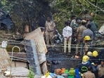 The crash site near Coonoor in Tamil Nadu's Nilgiris district (PTI PHOTO.) The crash site near Coonoor in Tamil Nadu's Nilgiris district (PTI PHOTO.)