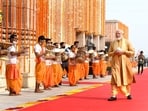 Prime Minister Narendra Modi, who is currently on a two-day visit to his parliamentary constituency Varanasi, will participate in a conclave of chief ministers of several Bharatiya Janata Party-ruled states to discuss governance-related matters and attend anniversary celebrations at a yoga foundation and meditation centre today, December 14.(HT Photo/Sudhir Kumar)