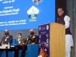Defence minister Rajnath Singh at the seminar on ‘Preparing for Future’ at DRDO Bhawan, in New Delhi, on Tuesday. (ANI) Defence minister Rajnath Singh at the seminar on ‘Preparing for Future’ at DRDO Bhawan, in New Delhi, on Tuesday. (ANI)