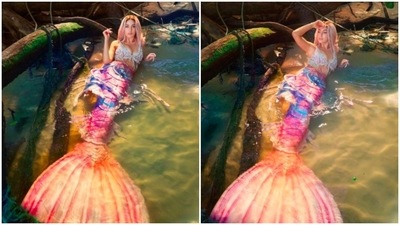 Nora Fatehi leaves no stone unturned in treating her fans with mesmerising photos of herself in different fits. This time, the actor/dancer decided to ditch her fancy designer wears and slip into a mermaid outfit for Guru Randhawa's music video. (Instagram/@norafatehi) Nora Fatehi leaves no stone unturned in treating her fans with mesmerising photos of herself in different fits. This time, the actor/dancer decided to ditch her fancy designer wears and slip into a mermaid outfit for Guru Randhawa's music video. (Instagram/@norafatehi)