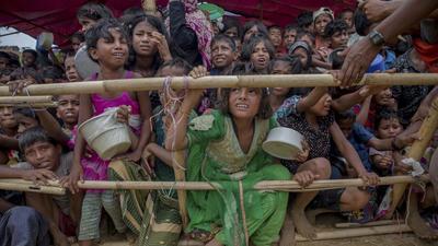 A file photo of Rohingya refugees, who crossed over from Myanmar into Bangladesh, at the Thaingkhali refugee camp. According to the UN, there are over 16,000 registered Rohingya people currently residing in India. (AP)