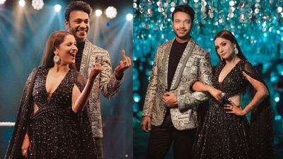 Ankita Lokhande and Vicky Jain at their engagement party. Ankita Lokhande and Vicky Jain at their engagement party. 
