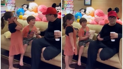 Karan Johar shared a video featuring his kids Yash and Roohi. Karan Johar shared a video featuring his kids Yash and Roohi.