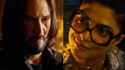 Keanu Reeves and Priyanka Chopra in still from The Matrix Resurrections trailer. Keanu Reeves and Priyanka Chopra in still from The Matrix Resurrections trailer. 