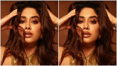 Janhvi teamed a golden bralette with a wrapped around golden pencil skirt. (Instagram/@janhvikapoor)