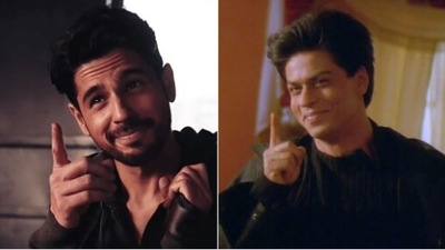 Sidharth Malhotra enacts Shah Rukh Khan's iconic scene from Kabhi Khushi Kabhie Gham. (Instagram)