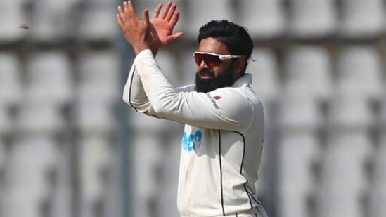 Ajaz Patel of New Zealand. (AP) Ajaz Patel of New Zealand. (AP)