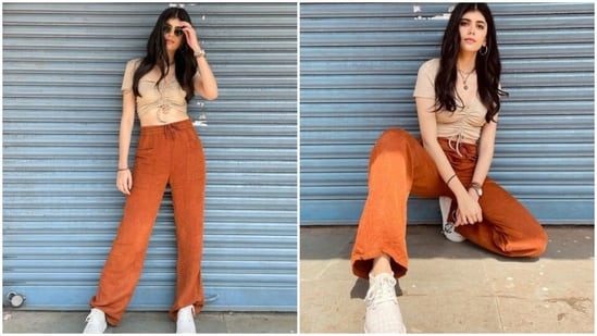 Sanjana Sanghi, in a cropped top and corduroy pants, speaks of 'being an artist'