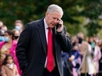 Former White House Chief of Staff Mark Meadows speaks on a phone on the South Lawn of the White House in Washington, on Oct. 30, 2020. (File Photo / AP) Former White House Chief of Staff Mark Meadows speaks on a phone on the South Lawn of the White House in Washington, on Oct. 30, 2020. (File Photo / AP)