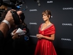 Penelope Cruz talks with members of the media at the Museum of Modern Art for a Film Benefit in the Manhattan borough of New York City, New York, US, December 14, 2021. &nbsp;