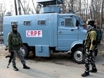 Security personnel stand guard at an encounter site in Pulwama.(ANI File Photo) Security personnel stand guard at an encounter site in Pulwama.(ANI File Photo)