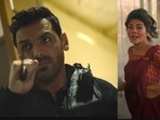 John Abraham and Jacqueline Fernandez in a still from Attack teaser. John Abraham and Jacqueline Fernandez in a still from Attack teaser.
