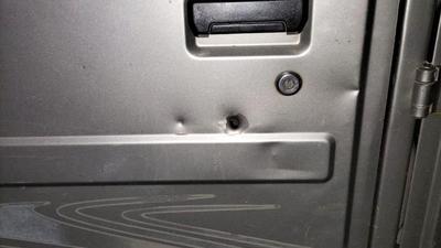 Bullet marks on the victim’s Mahindra Bolero. (HT Photo) Bullet marks on the victim’s Mahindra Bolero. (HT Photo)