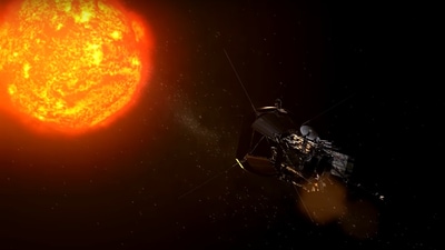 The rocketship, called the Parker Solar Probe, successfully entered and flew through the Sun's upper atmosphere – the corona. (Graphic via Nasa) The rocketship, called the Parker Solar Probe, successfully entered and flew through the Sun's upper atmosphere – the corona. (Graphic via Nasa)