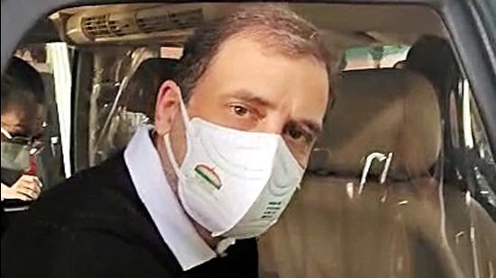 Congress leader Rahul Gandhi at the Parliament in New Delhi on Wednesday. (ANI) Congress leader Rahul Gandhi at the Parliament in New Delhi on Wednesday. (ANI)