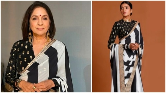 With subtle makeup and hair left open, Neena Gupta looked to-die-for.&nbsp;(Instagram/@masabagupta)