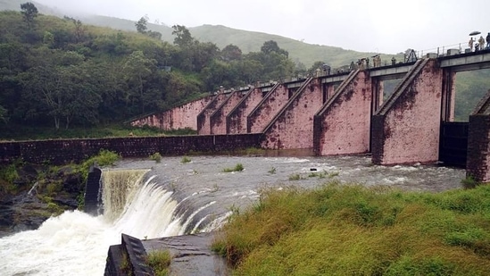 Two shutters of Mullaperiyar dam opened following a rise in its water level, in Idukki on October 29.&nbsp;(File Photo / ANI)