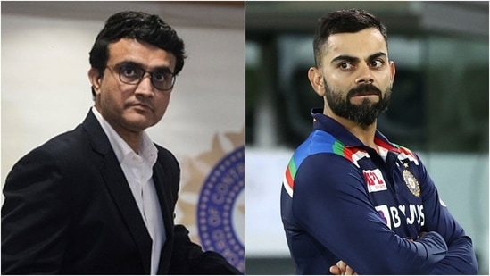 Sourav Ganguly (L) and Virat Kohli.(AP) Sourav Ganguly (L) and Virat Kohli.(AP)