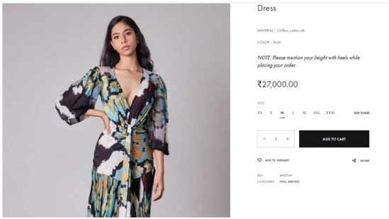 The dress is priced at ₹27,000 in the designer house's official website.(https://www.saakshakinni.com/)
