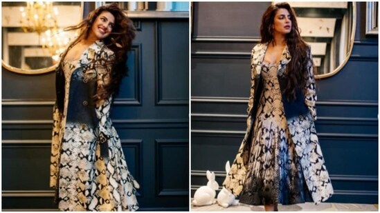 Priyanka Chopra is currently awaiting the release of her upcoming film The Matrix Resurrections. The actor is currently promoting the film in full swing. For the second day of the film's press week, Priyanka decided to deck up in shades of monochrome and make her fans drool like anything.(Instagram/@priyankachopra)