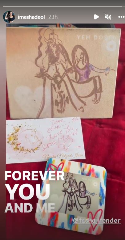 A glimpse of Esha Deol's post.