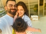 Virat Kohli shares a pic with Anushka Sharma and daughter Vamika. Virat Kohli shares a pic with Anushka Sharma and daughter Vamika.