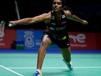 Huelva: Pusarla Venkata Sindhu of India returns to Martina Repiska of Slovakia during their Woman's 2nd round badminton singles match at the BWF World Championships in Huelva, Spain.(AP)