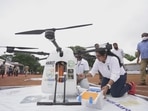 SKY BRIDGE is based on heavy payload, long range drone paired to a custom developed modular temperature-controlled box (patent pending) platform that can safely and reliably deliver multiple medical payloads simultaneously and improve access to vaccines, lab samples and possibly on demand medical products to primary health centres and sub-centre’s in rural, remote, and hard to reach areas. SKY BRIDGE is based on heavy payload, long range drone paired to a custom developed modular temperature-controlled box (patent pending) platform that can safely and reliably deliver multiple medical payloads simultaneously and improve access to vaccines, lab samples and possibly on demand medical products to primary health centres and sub-centre’s in rural, remote, and hard to reach areas.