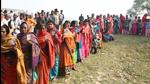 -Voters stand in a queue to cast their votes at a polling booth in Patna during the Bihar Panchayat polls on December 12. (Santosh Kumar/HT photo) -Voters stand in a queue to cast their votes at a polling booth in Patna during the Bihar Panchayat polls on December 12. (Santosh Kumar/HT photo)
