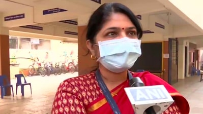 "There'll be 50% attendance in class -one child per bench. We're maintaining social distancing, sanitisation and thermal check," Renuka Datta, the principle of Dnyanganga English Medium School was quoted by saying news agency ANI. (ANI)