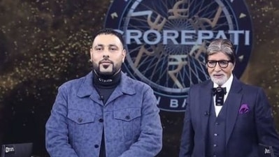 Amitabh Bachchan and Badshah on KBC 13.