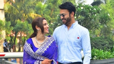 Ankita Lokhande and Vicky Jain made their first public appearance since their wedding. (Varinder Chawla) Ankita Lokhande and Vicky Jain made their first public appearance since their wedding. (Varinder Chawla)